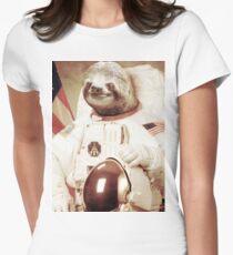 Astronaut Sloth Women's Fitted T-Shirt