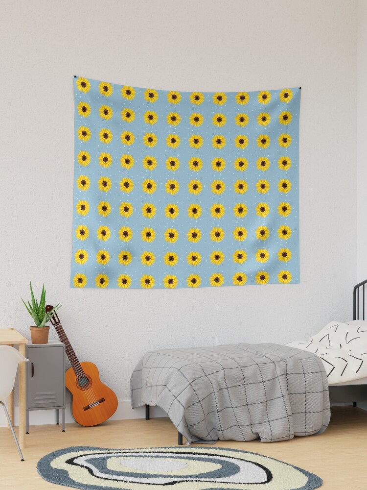 Thumbnail 1 of 3, Tapestry, Denim Sunflowers designed and sold by ffunshop.
