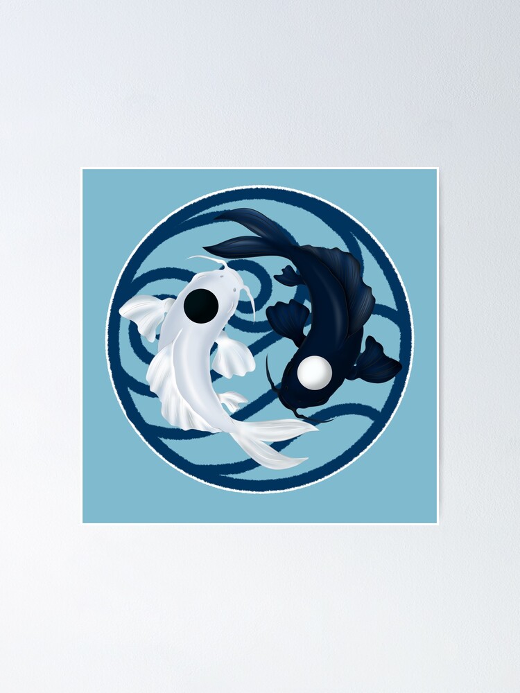 Tui and La Yin Yang Koi with Water tribe crest | Poster