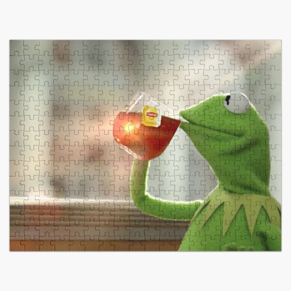 Kermit Sipping Tea Jigsaw Puzzle