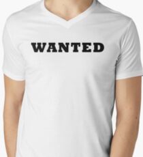 WANTED COOL RETRO DESIGN Men's V-Neck T-Shirt