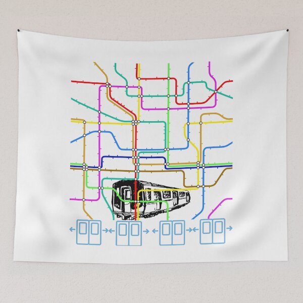 Item preview, Colorful Subway Map designed and sold by stadia-60-west.