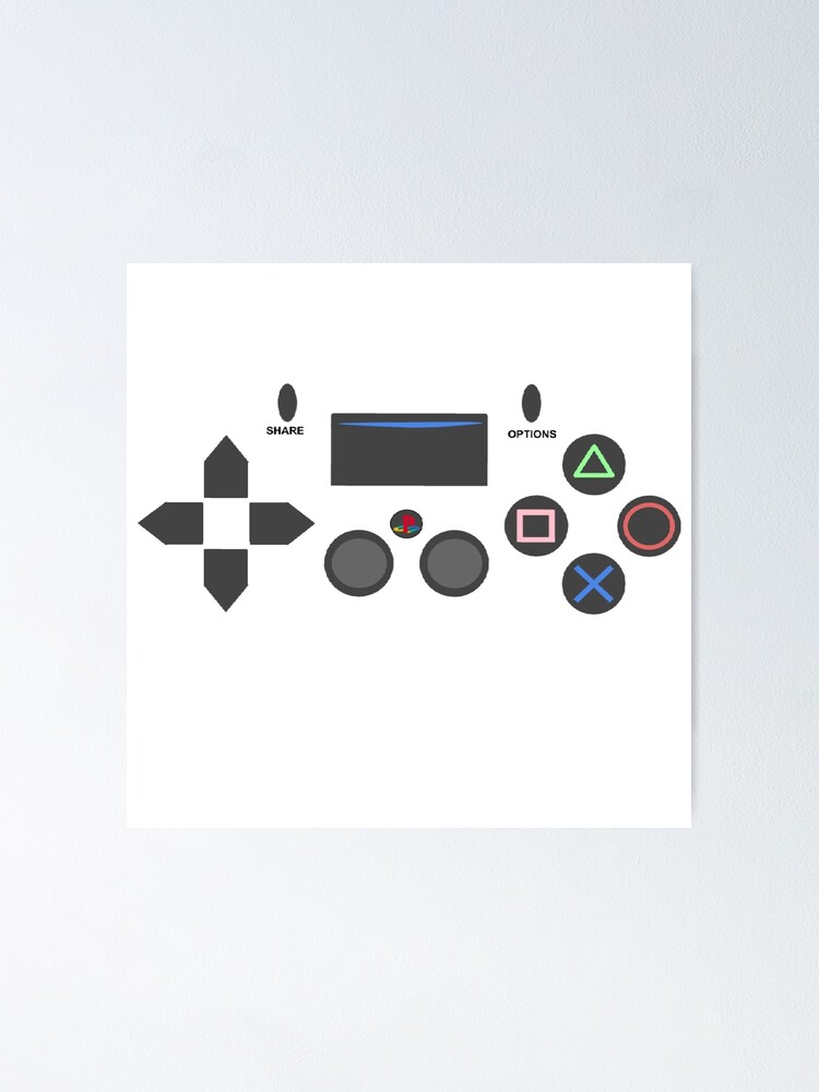 Ps4 Controller Buttons Poster By H00pingcentral Redbubble