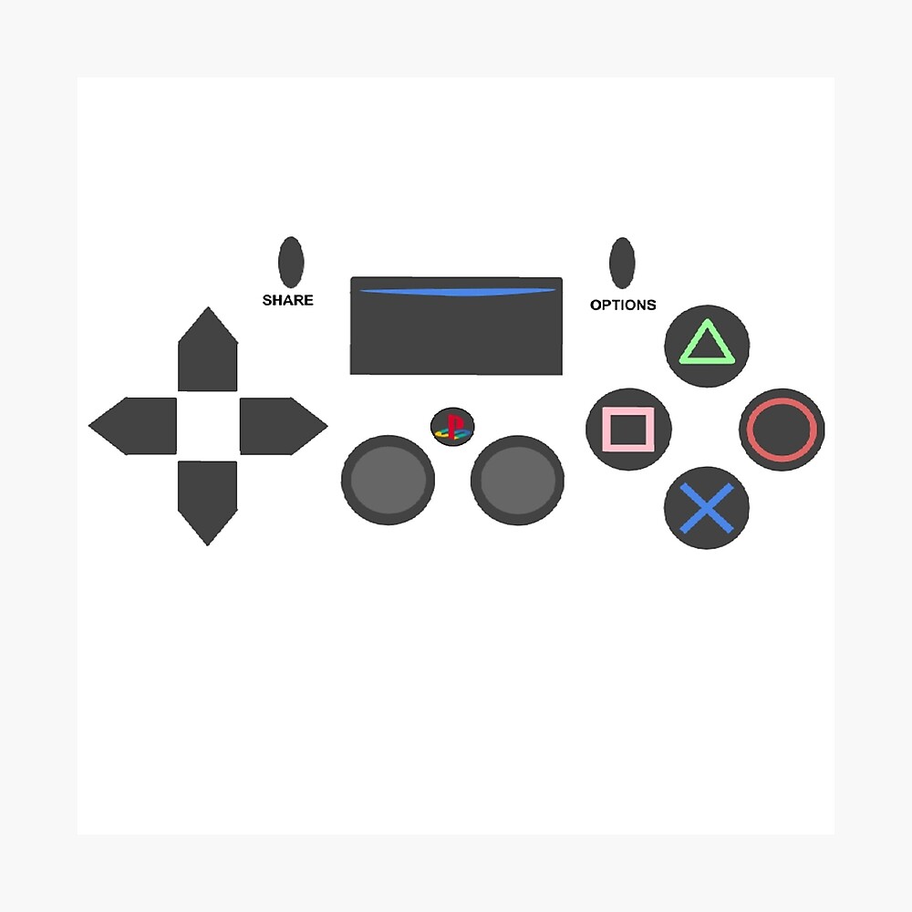 Ps4 Controller Buttons Poster By H00pingcentral Redbubble
