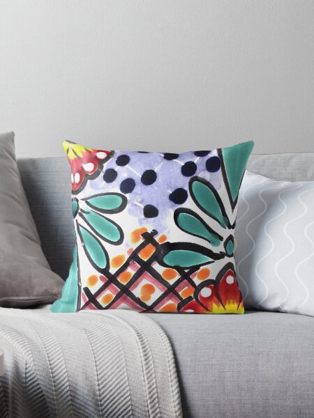 Item preview, Colorful Talavera, Orange Accent, Mexican Tile Design designed and sold by elizdesign.