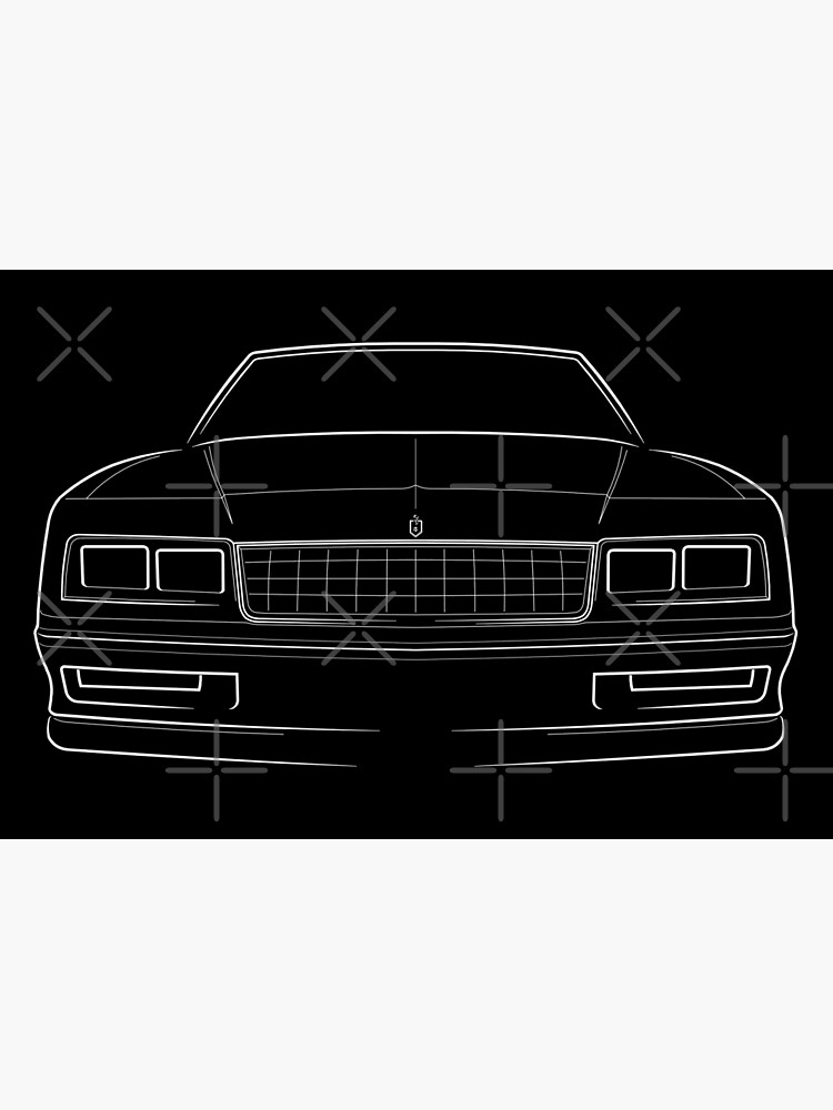 Discover 1984 Chevy Monte Carlo SS - front stencil, white Premium Matte Vertical Poster