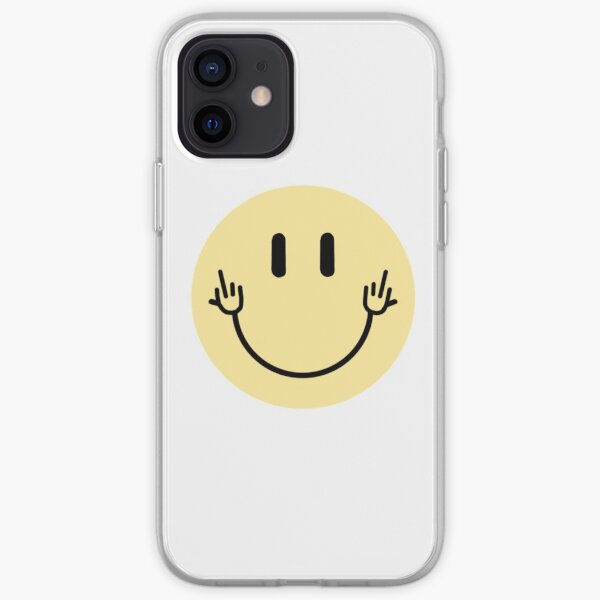 middle finger smiley face iPhone Soft Case
