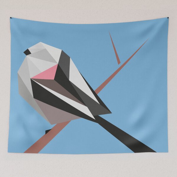 Item preview, Geometric Long-Tailed Tit designed and sold by Steph McPaul.