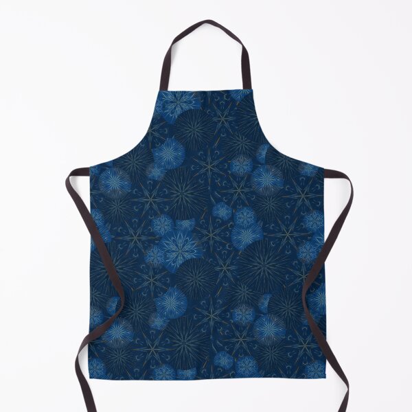 Item preview, Prussian Blue and Copper Mandala Geometric Pattern Set - variation 3 - Smaller Scale. designed and sold by wild.geranium.design.