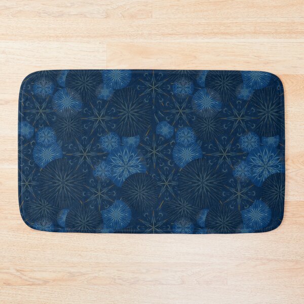 Item preview, Prussian Blue and Copper Mandala Geometric Pattern Set - variation 3 - Smaller Scale. designed and sold by wild.geranium.design.