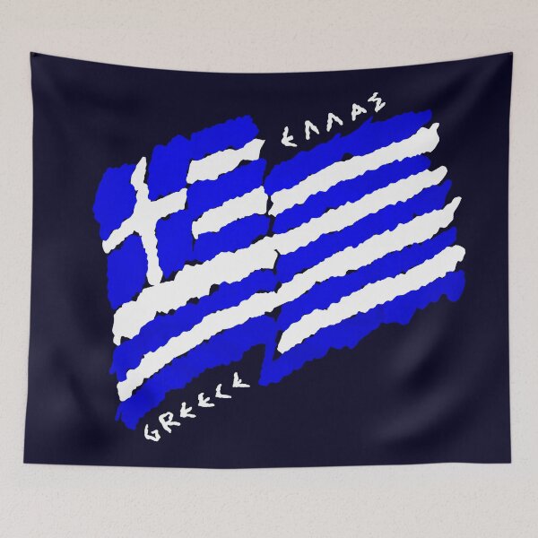 Aperçu de l'œuvre Drapeau patriotique de la Grèce Hellas créée et vendue par Zanshin-Art.