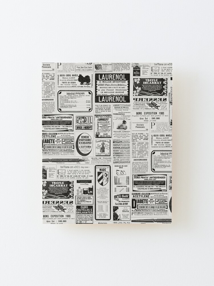 Newspaper print [white] Mounted Print for Sale by Viktordm