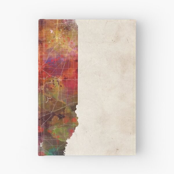 Item preview, Color cálido del mapa de Illinois designed and sold by MapMapMaps.