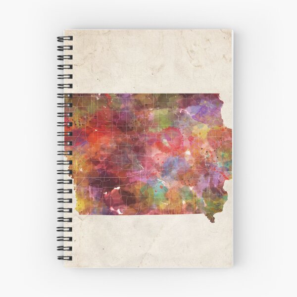 Item preview, iowa map warm color designed and sold by MapMapMaps.