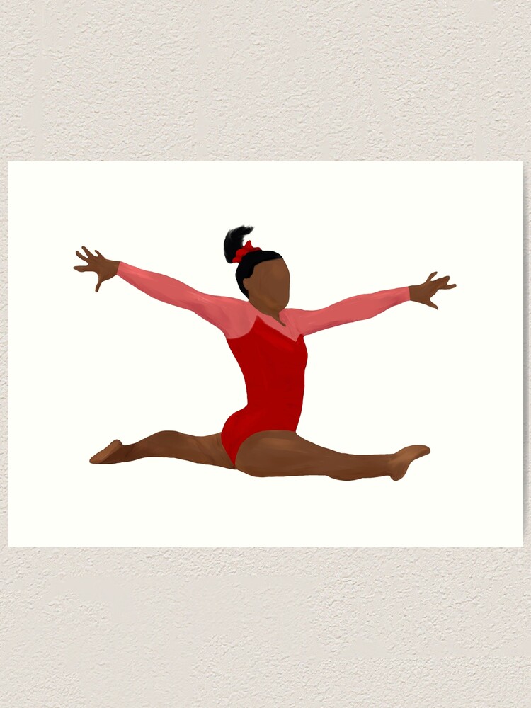 Simone Biles Red Trikot Gymnastik Art Kunstdruck Von Cherries4 Redbubble