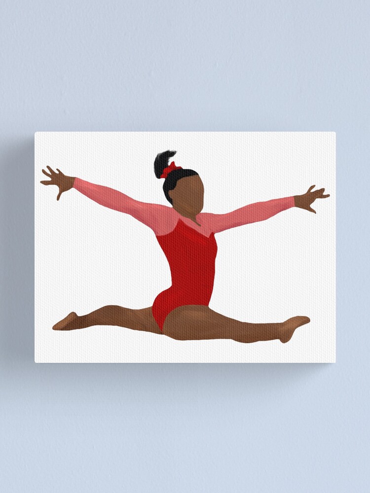 Simone Biles - Red Leotard Gymnastics Art Canvas Print for Sale