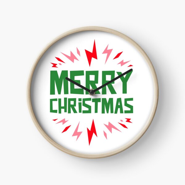 Merry christmass with green flame Clock