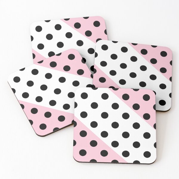 Item preview, lunares blancos abstractos rosa y negro designed and sold by aquinavortex.