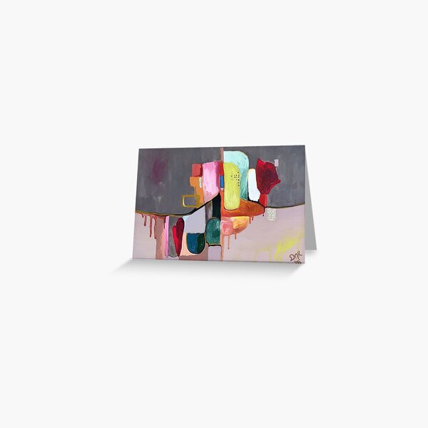 Abstract, Dusty Rose, Rose Gold, Melting Shapes Greeting Card
