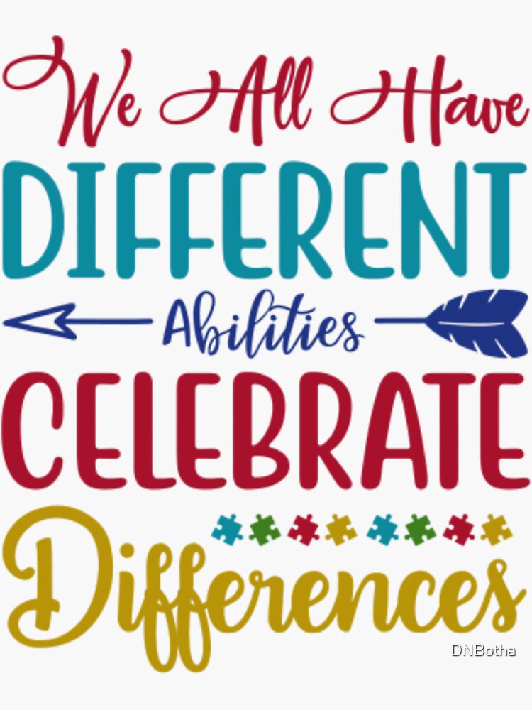 "Celebrate Differences" Sticker By DNBotha | Redbubble