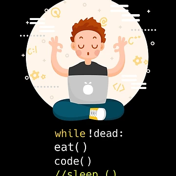 Artwork thumbnail, Eat Sleep Code Computer Science Programming design print by Lisbob
