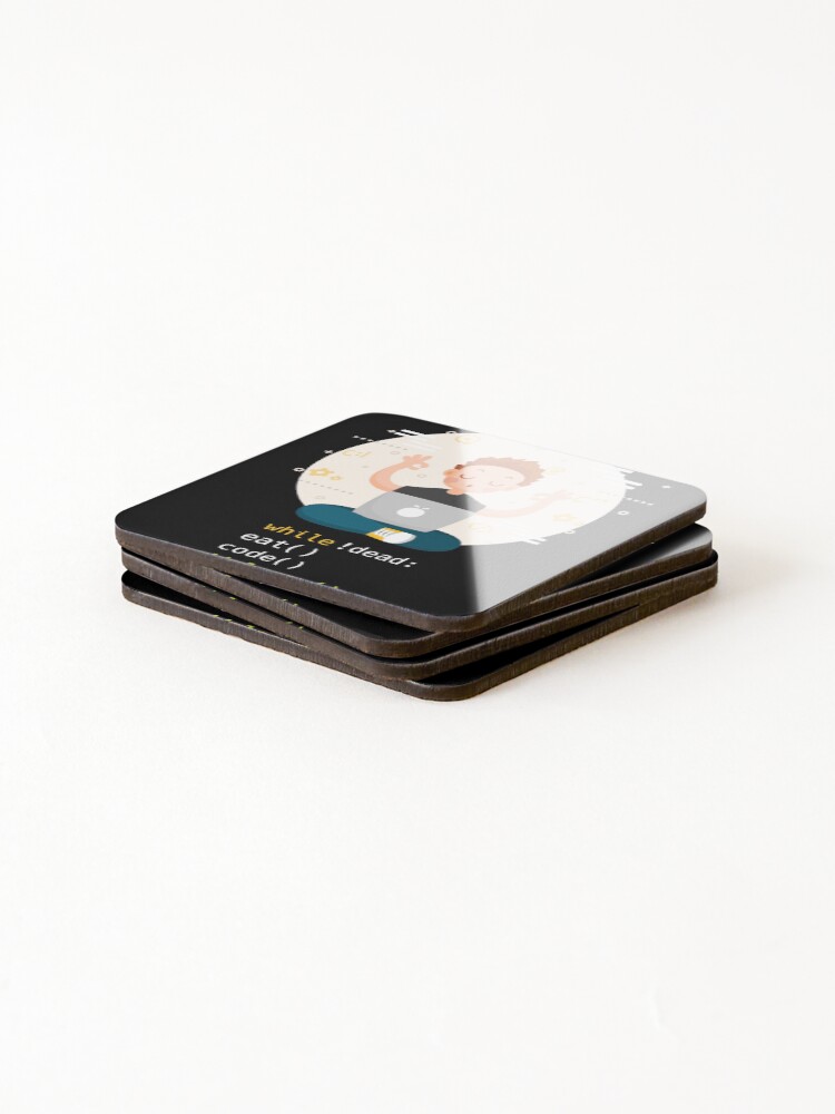 Thumbnail 4 of 5, Coasters (Set of 4), Eat Sleep Code Computer Science Programming design print designed and sold by Lisbob.