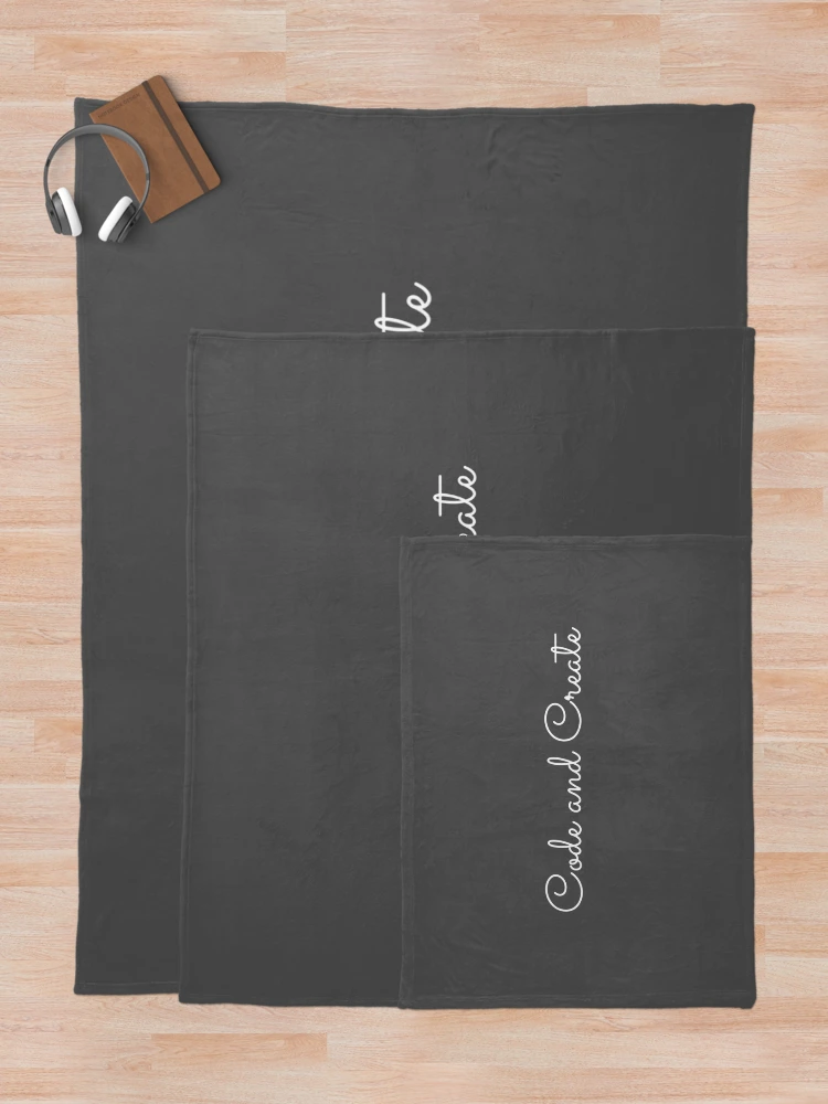 Thumbnail 5 of 6, Throw Blanket, Code and Create - Developer, Programmer Gift designed and sold by codingpotato.