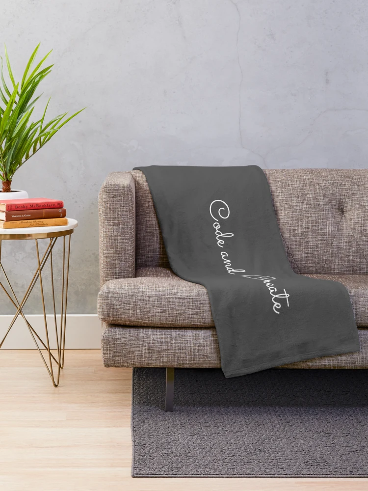 Thumbnail 2 of 6, Throw Blanket, Code and Create - Developer, Programmer Gift designed and sold by codingpotato.