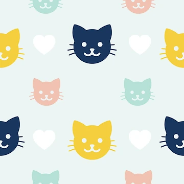 Artwork thumbnail, Colorful Kitty Cat Pattern by LightInTheDark