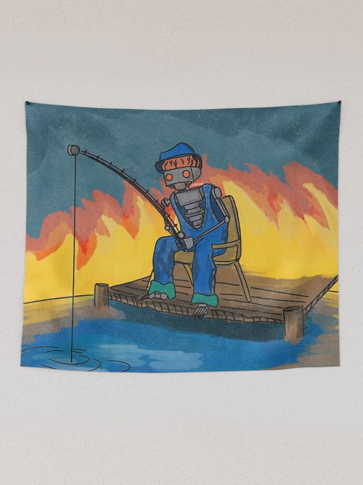 Fishing for Fishies Tapestry for Sale by Thomasc12