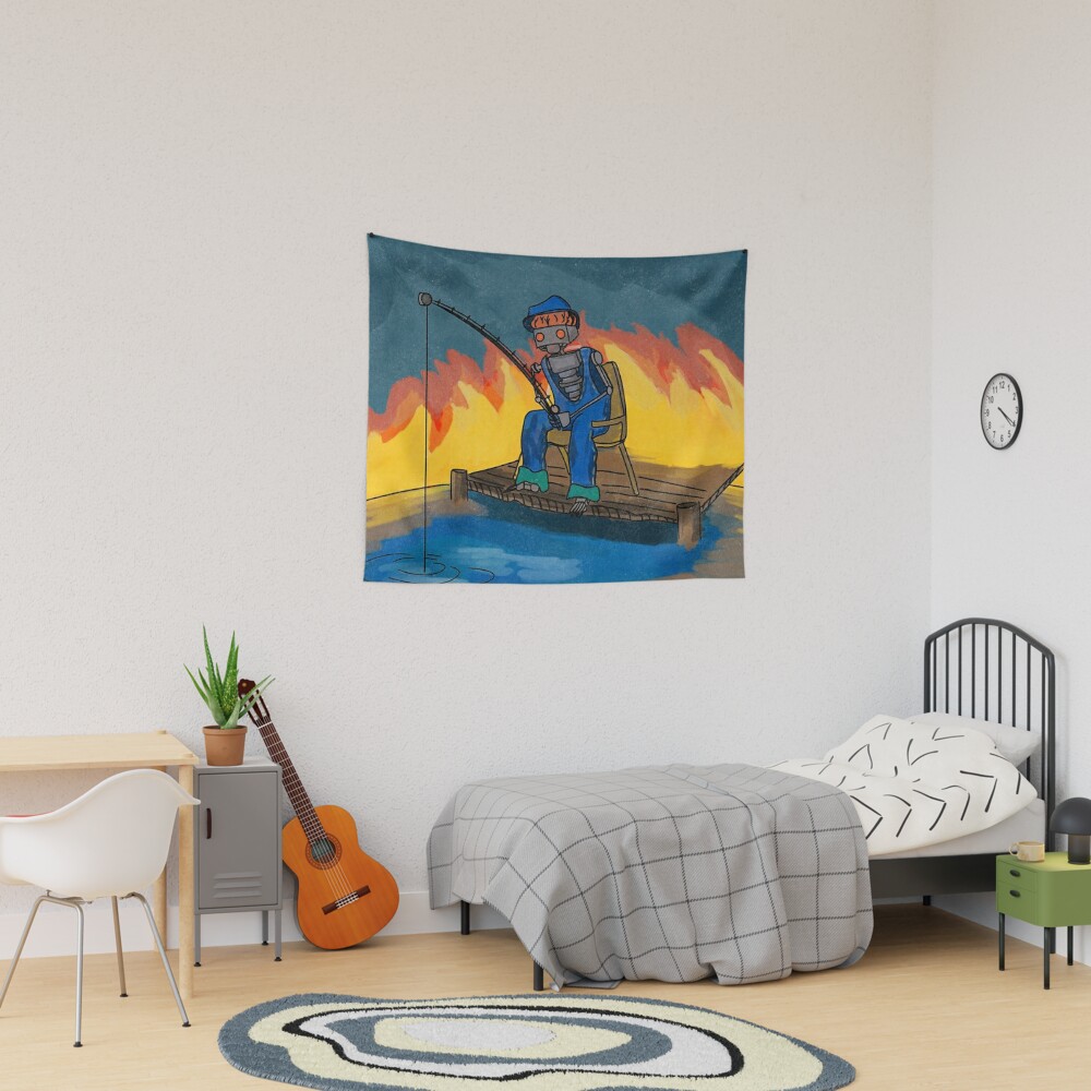 Fishing for Fishies Tapestry for Sale by Thomasc12