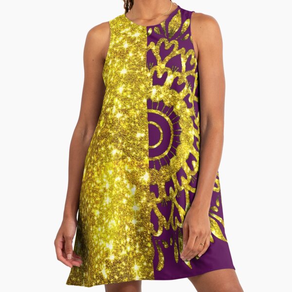 purple and gold combination dresses May Queen LK200 main image 1