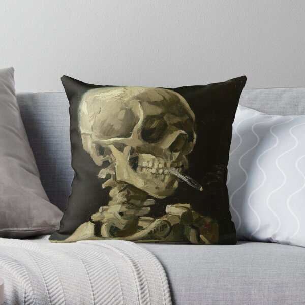 Skeleton by Vincent Van Gogh Throw Pillow
