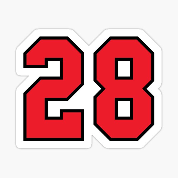 Number 28 Jersey Stickers | Redbubble