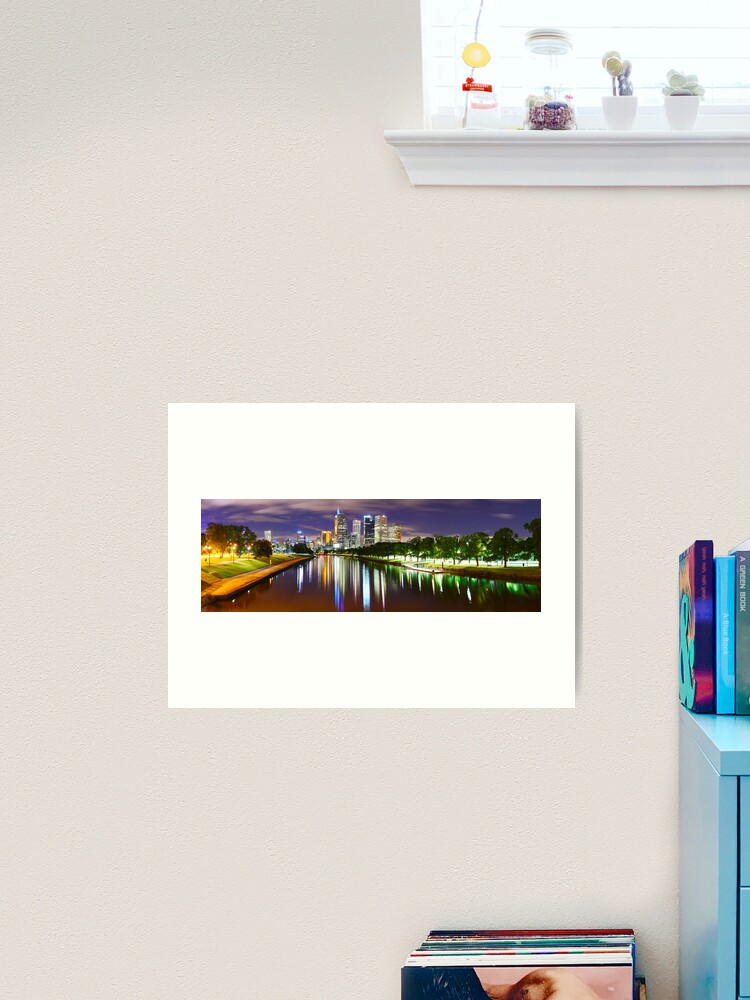 Thumbnail 2 of 3, Art Print, Yarra River by Night, Melbourne, Victoria, Australia designed and sold by Chockstone.
