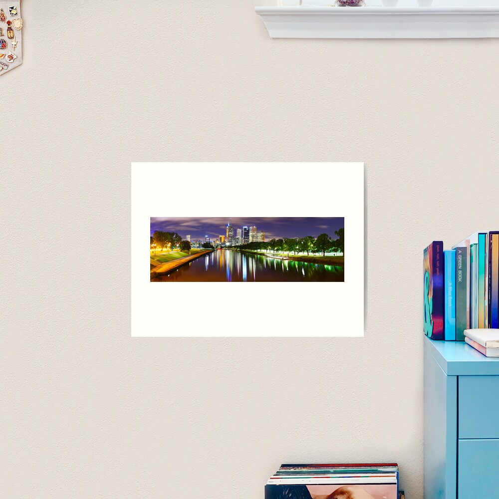 Yarra River by Night, Melbourne, Victoria, Australia Art Print