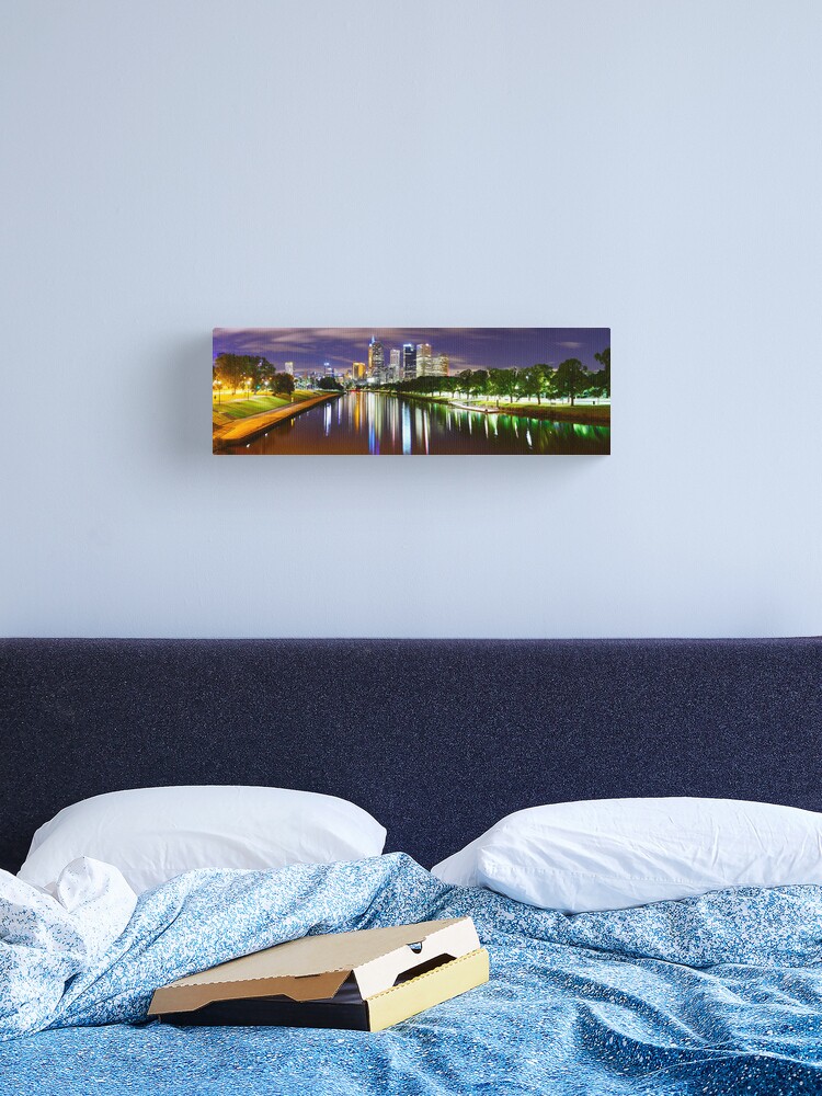 Thumbnail 2 of 3, Canvas Print, Yarra River by Night, Melbourne, Victoria, Australia designed and sold by Chockstone.