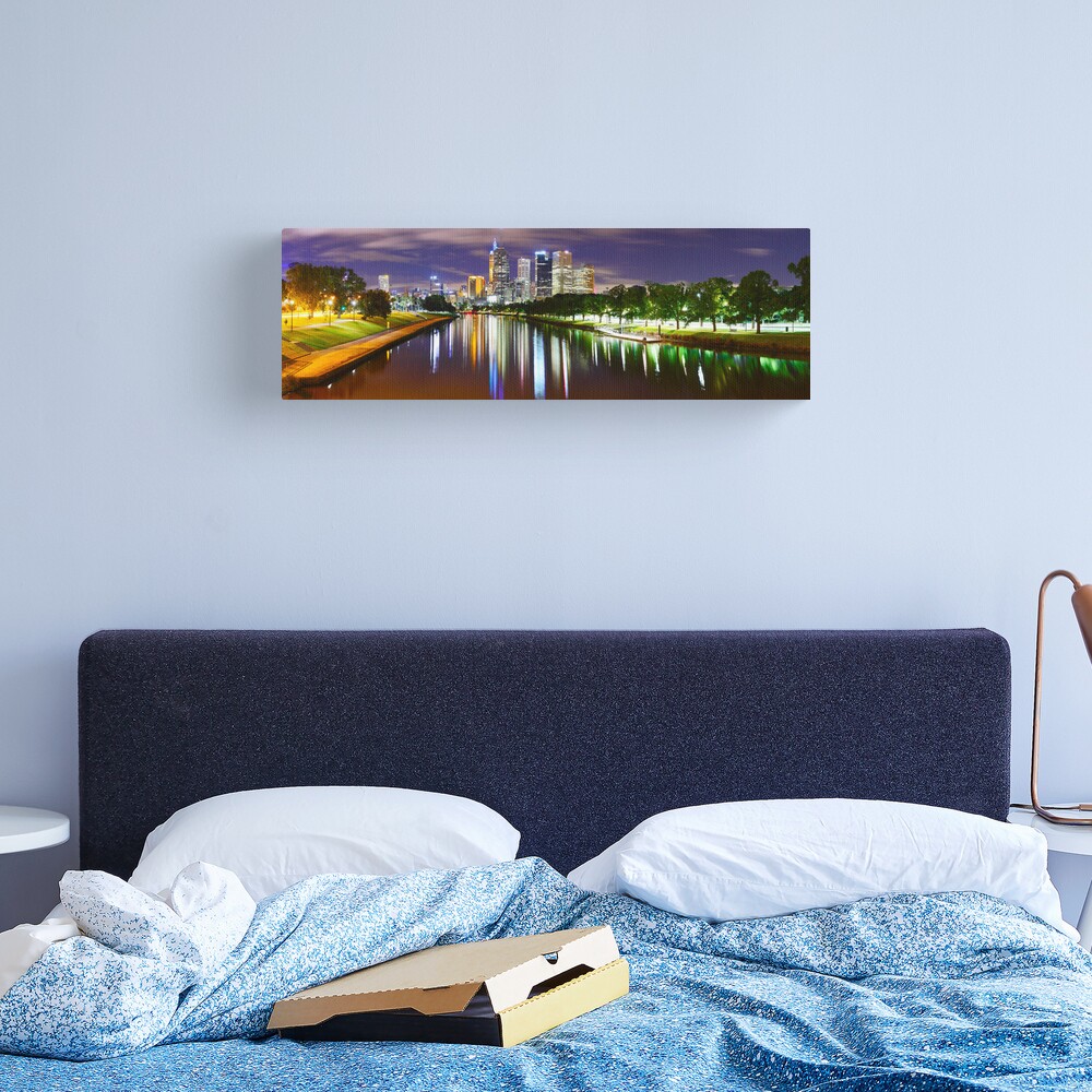 Yarra River by Night, Melbourne, Victoria, Australia Canvas Print