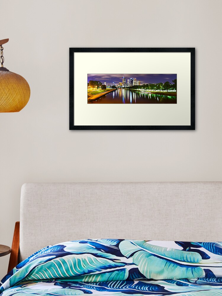 Thumbnail 2 of 7, Framed Art Print, Yarra River by Night, Melbourne, Victoria, Australia designed and sold by Chockstone.