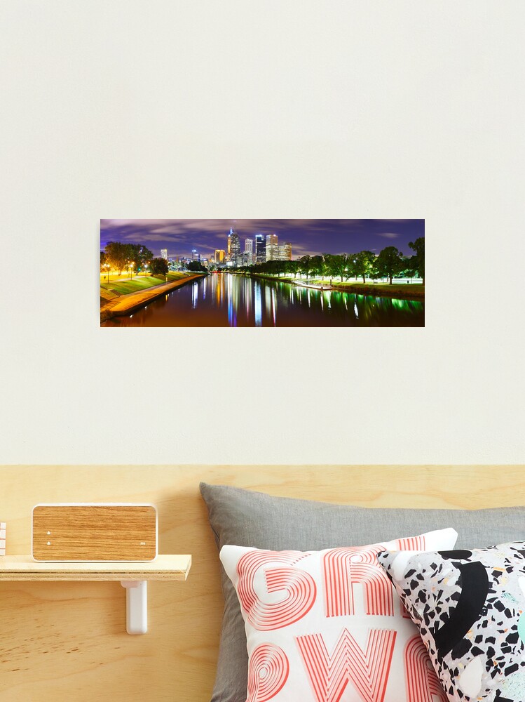 Thumbnail 2 of 3, Photographic Print, Yarra River by Night, Melbourne, Victoria, Australia designed and sold by Chockstone.