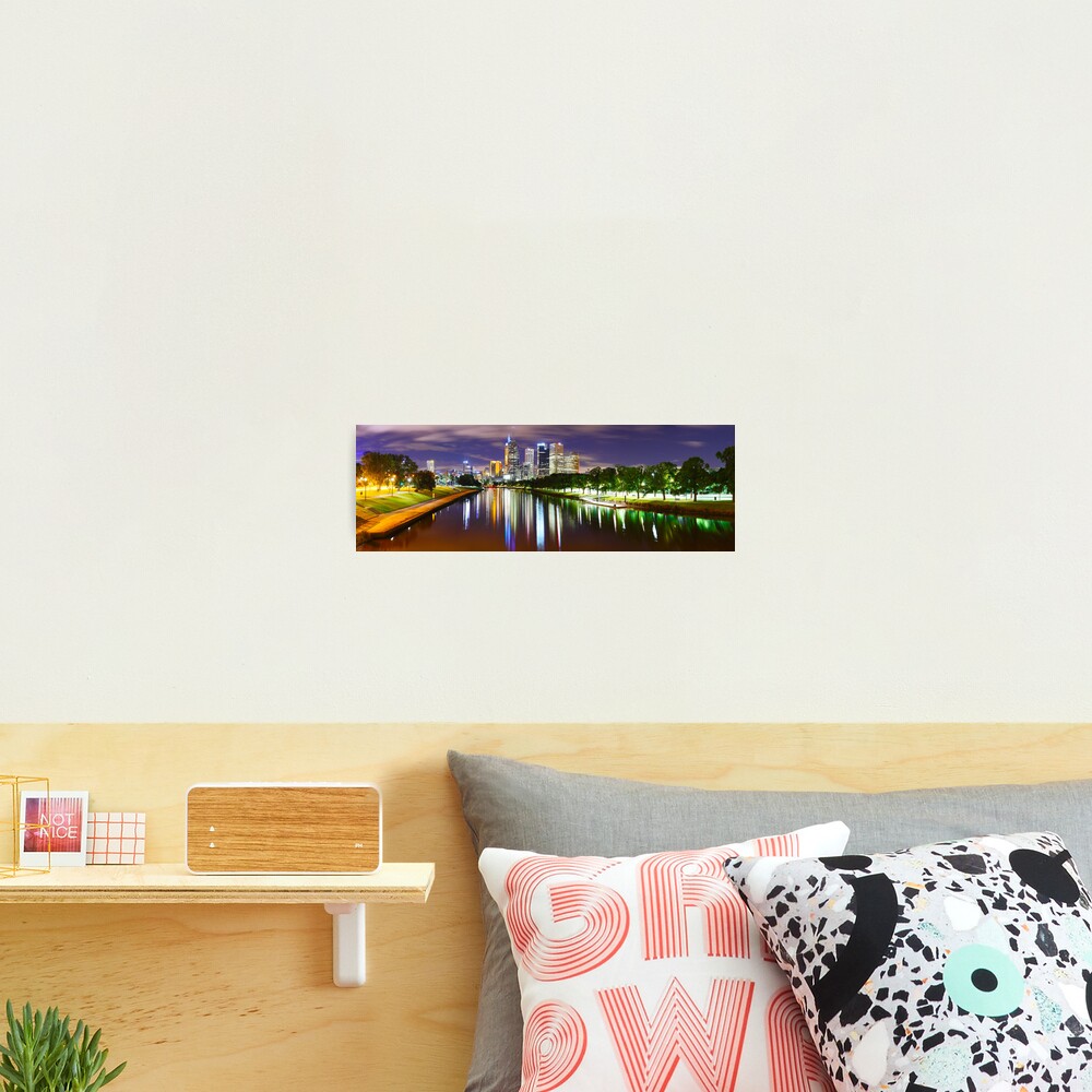 Yarra River by Night, Melbourne, Victoria, Australia Photographic Print
