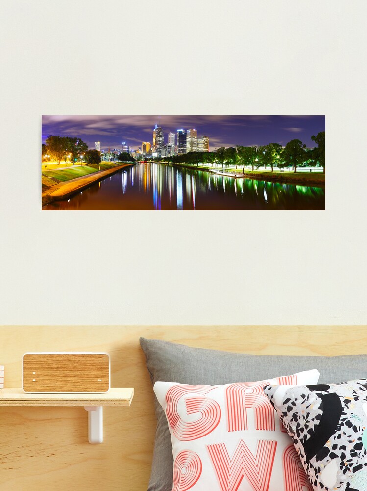 Thumbnail 2 of 3, Photographic Print, Yarra River by Night, Melbourne, Victoria, Australia designed and sold by Chockstone.
