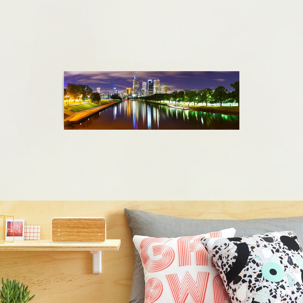 Yarra River by Night, Melbourne, Victoria, Australia Photographic Print