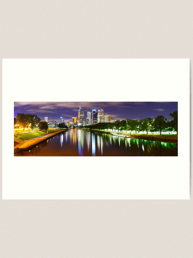 Alternate view of Yarra River by Night, Melbourne, Victoria, Australia Art Print