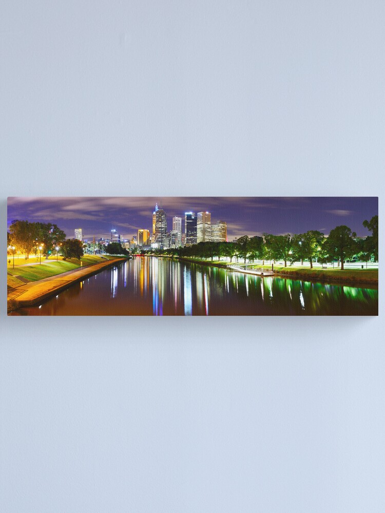 Thumbnail 1 of 3, Canvas Print, Yarra River by Night, Melbourne, Victoria, Australia designed and sold by Chockstone.