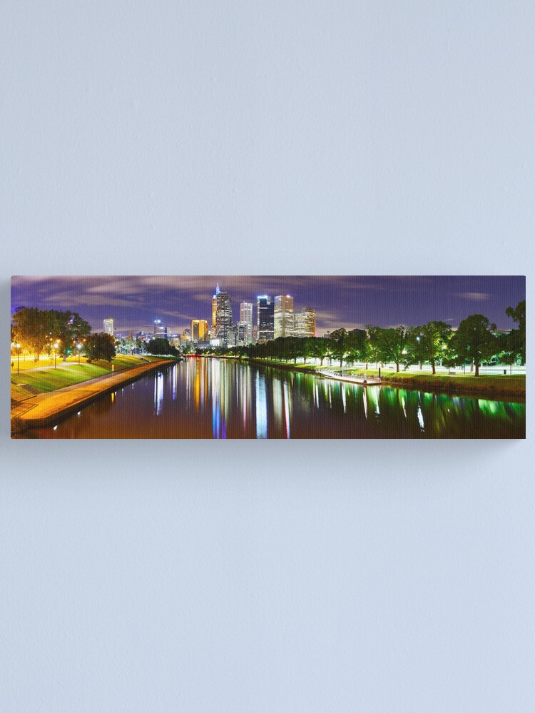 Thumbnail 1 of 3, Canvas Print, Yarra River by Night, Melbourne, Victoria, Australia designed and sold by Chockstone.