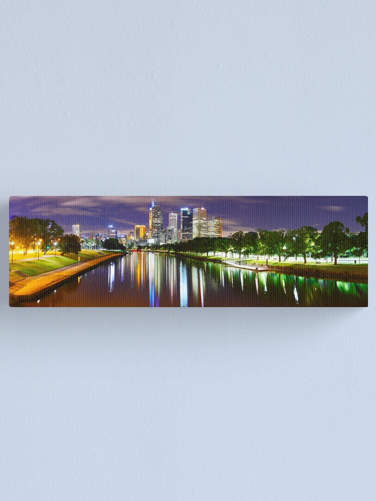 Thumbnail 1 of 3, Canvas Print, Yarra River by Night, Melbourne, Victoria, Australia designed and sold by Chockstone.