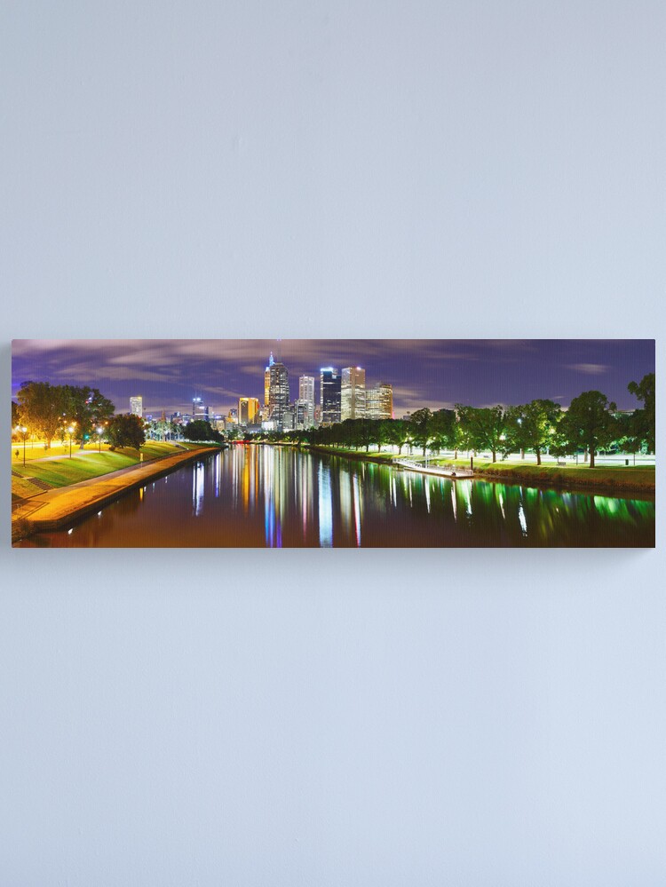 Thumbnail 1 of 3, Canvas Print, Yarra River by Night, Melbourne, Victoria, Australia designed and sold by Chockstone.