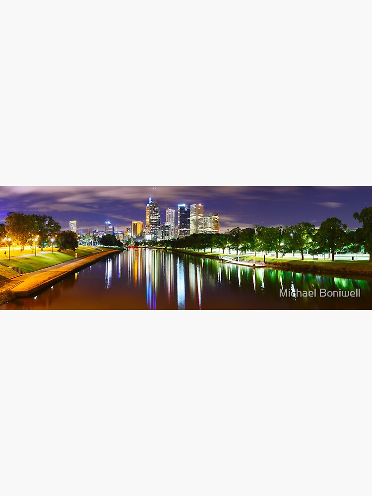 Thumbnail 3 of 3, Canvas Print, Yarra River by Night, Melbourne, Victoria, Australia designed and sold by Chockstone.