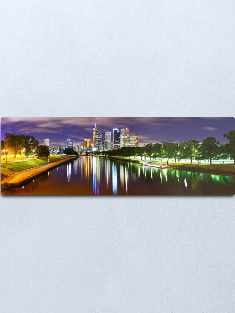 Alternate view of Yarra River by Night, Melbourne, Victoria, Australia Metal Print